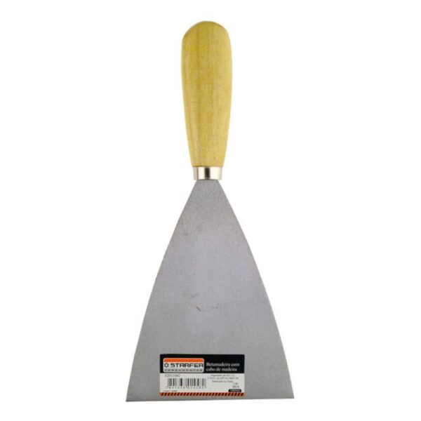 Espátula De Chapa Laminada Com Cabo De Madeira 100Mm - Starfer