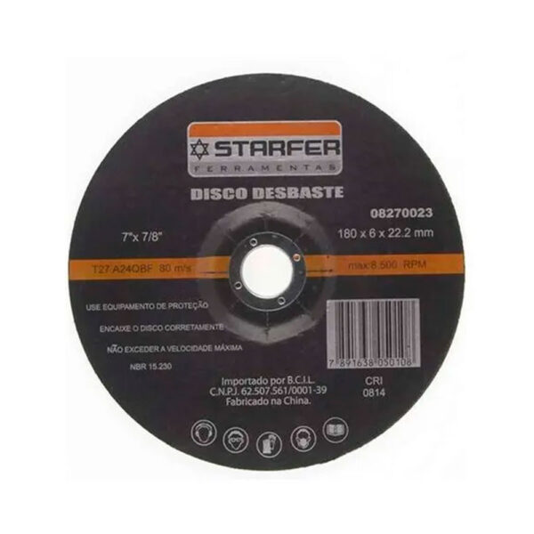 Disco Desbaste 4,5" X 7/8" - Starfer - Image 2