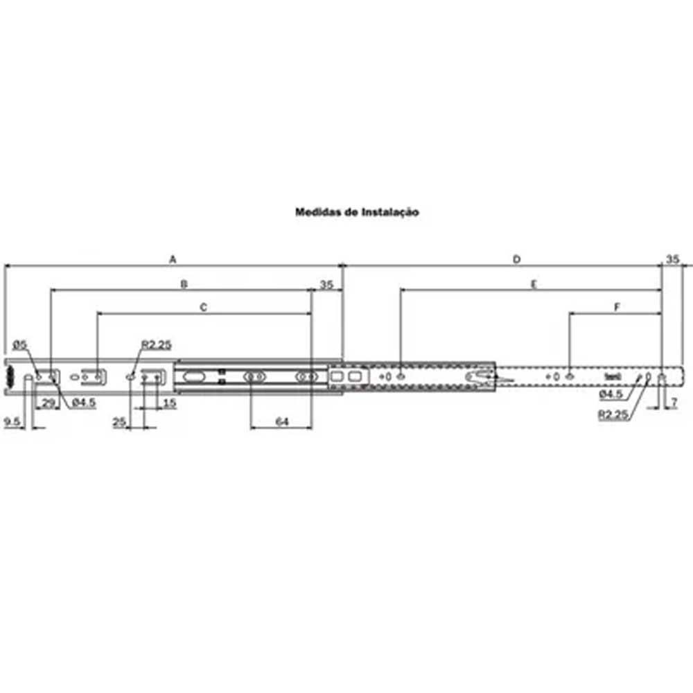 Corrediça Telescópica H35 400Mm - HDT - Imagem 6