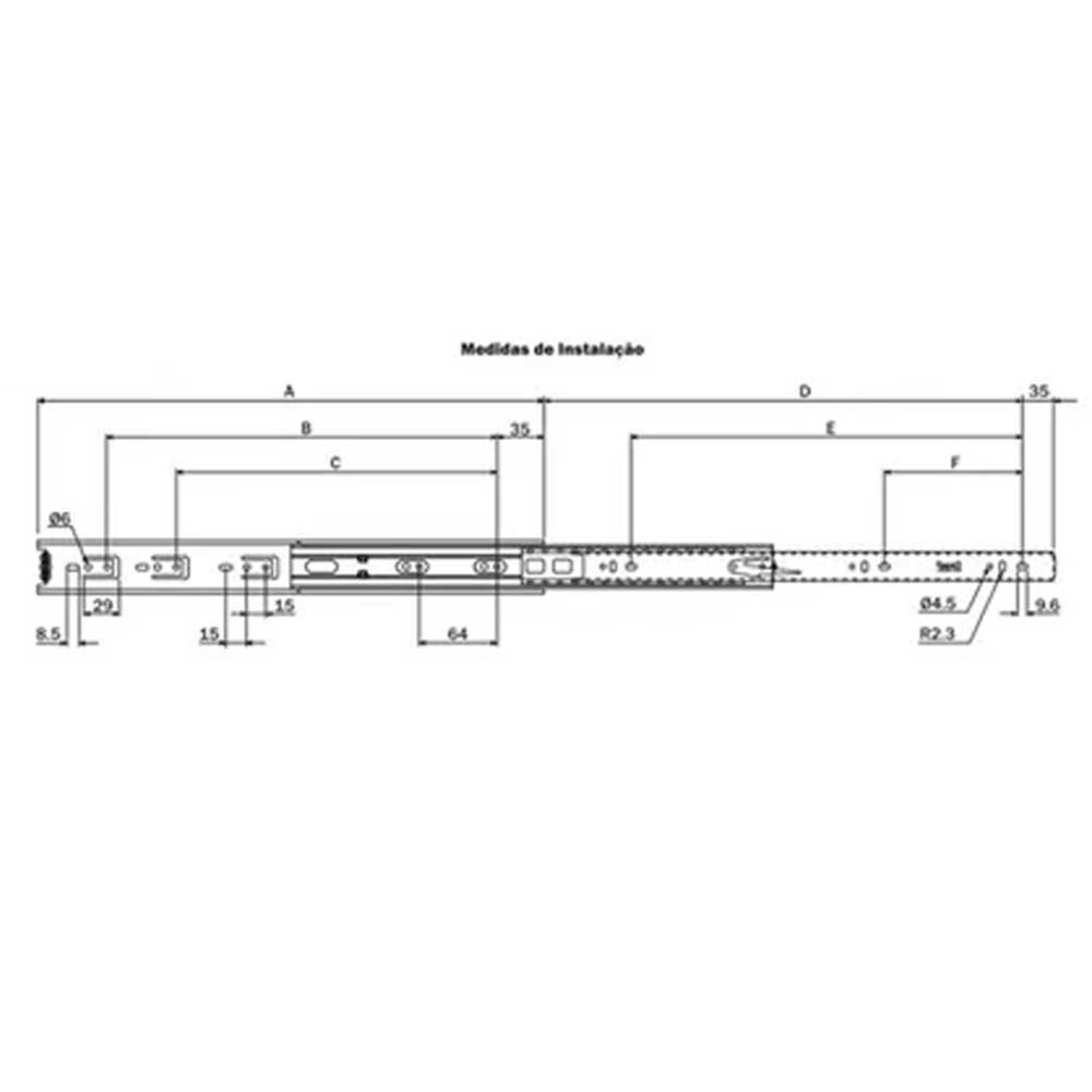 Corrediça H45 350Mm - Hdt - Imagem 5
