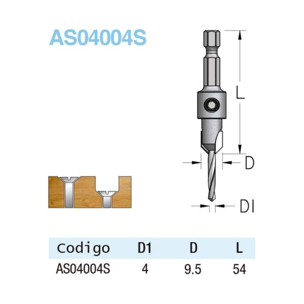 Escareador 9,5Mm Com Broca 4Mm Hex/54 (As04004S) - Wpw - Image 4