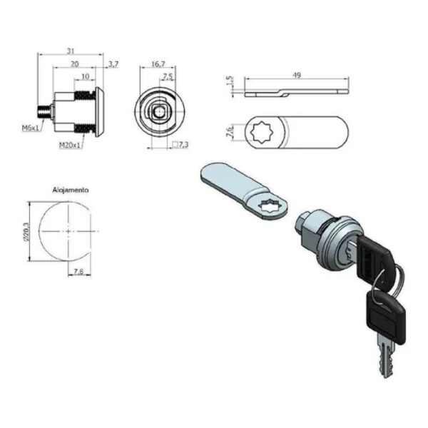 Fechadura Lingueta Arm.Aço (4511)  - SOP - Image 2